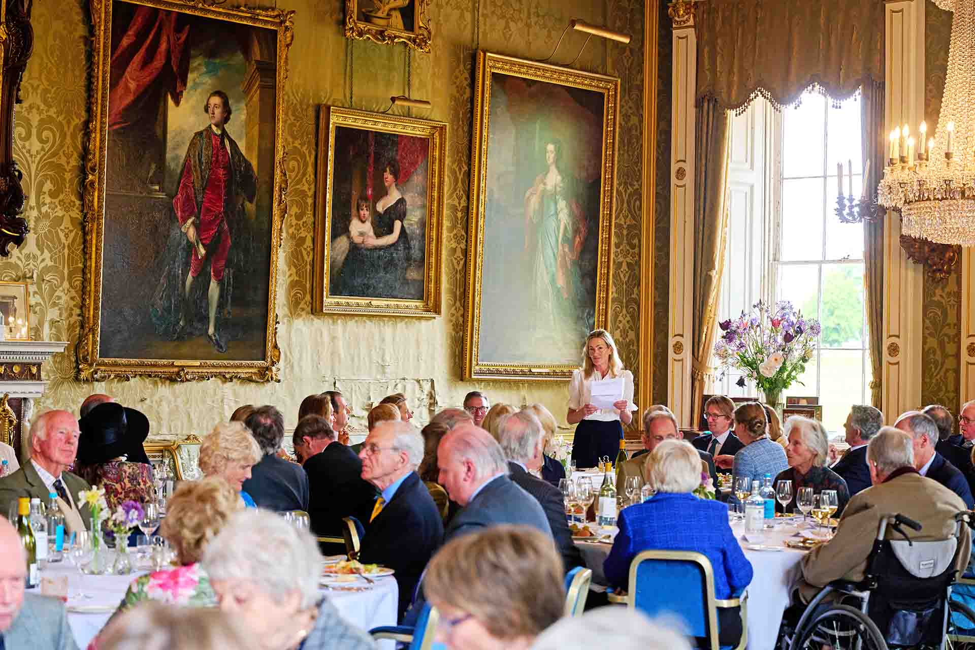 The Duchess of Beaufort Giving A Speech At The Gloucestershire Society's Annual Luncheon In Badminton House's Great Room